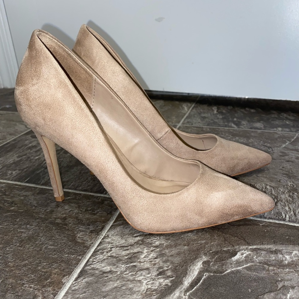 Suede Nude Heels